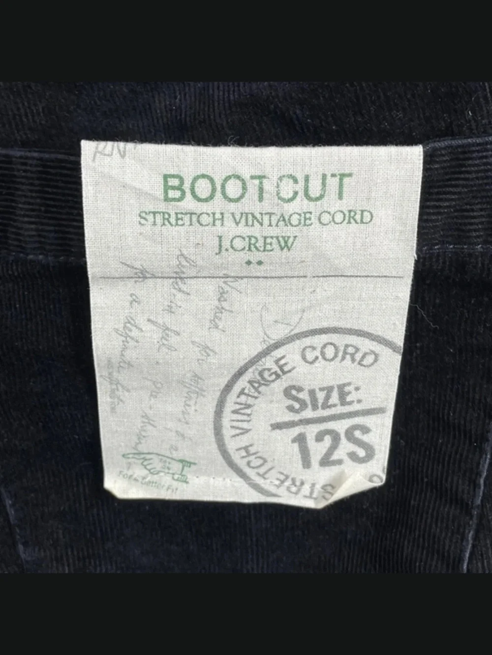 NEW J Crew Pants Womens 12 short black corduroy boot cut preppy casual